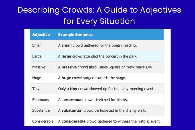 Describing Crowds A Guide to Adjectives for Every Situation