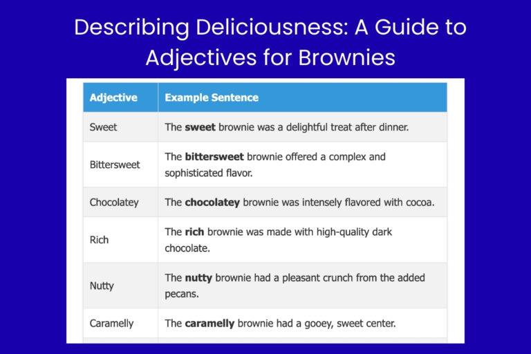 Describing Deliciousness A Guide to Adjectives for Brownies