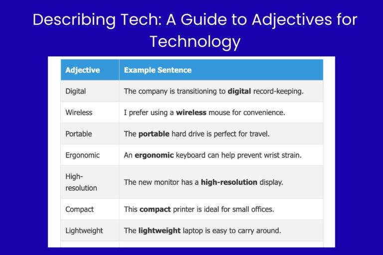 Describing Tech A Guide to Adjectives for Technology