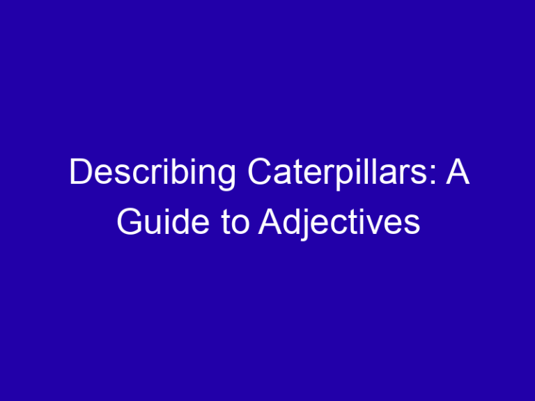 Describing Caterpillars: A Guide to Adjectives